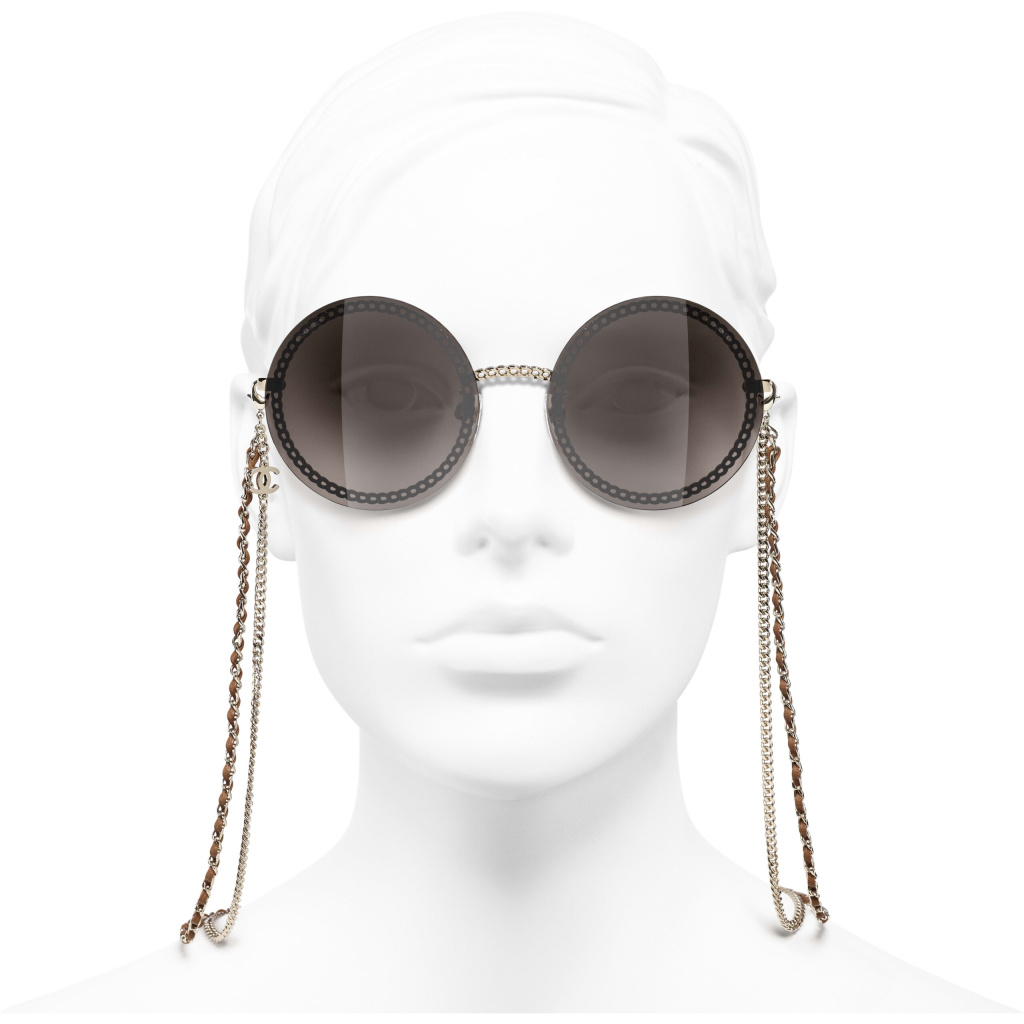 round sunglasses gold metal calfskin metal calfskin packshot worn front axl  scaled