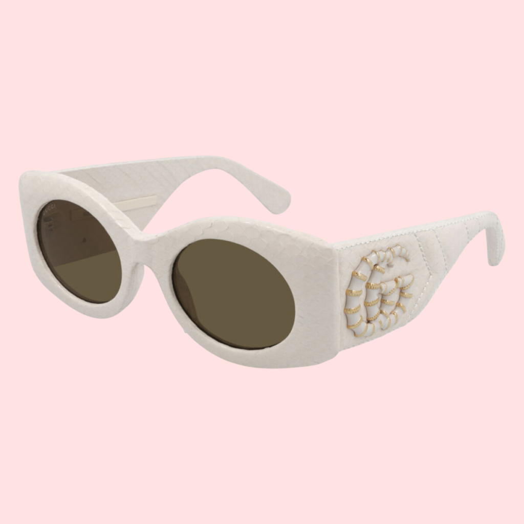 Occhiali da Sole Gucci Edizione Limitata in Pelle Trapuntata GG0815S-002 Ivory