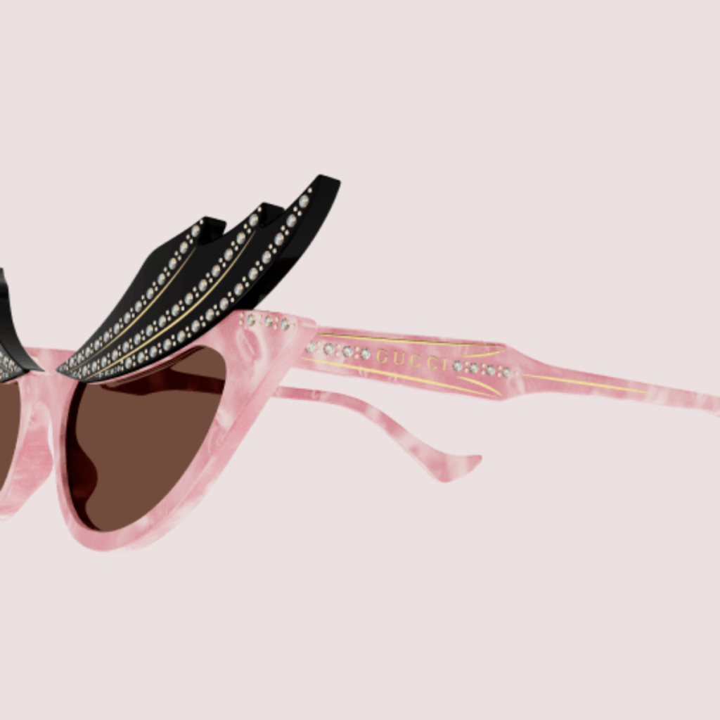 Occhiali da Sole Cat-Eye Acetato Pink Lucido con Cristalli Gucci GG1094S-003