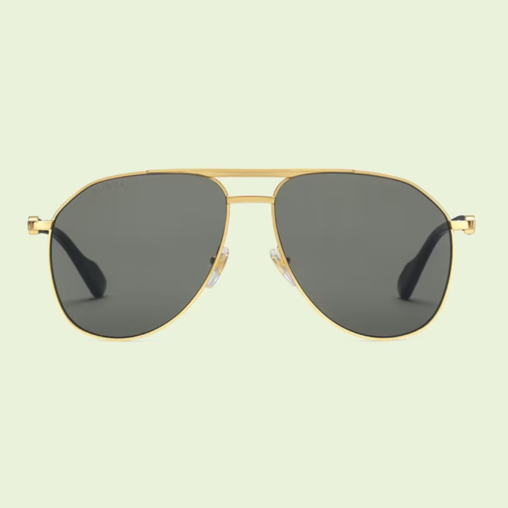 Occhiali da Sole Aviator Gucci Logo GG1220S-001 Gold