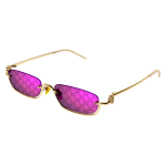 Occhiali da Sole Rettangolari Logo Gucci GG1278S-005 Gold Violet