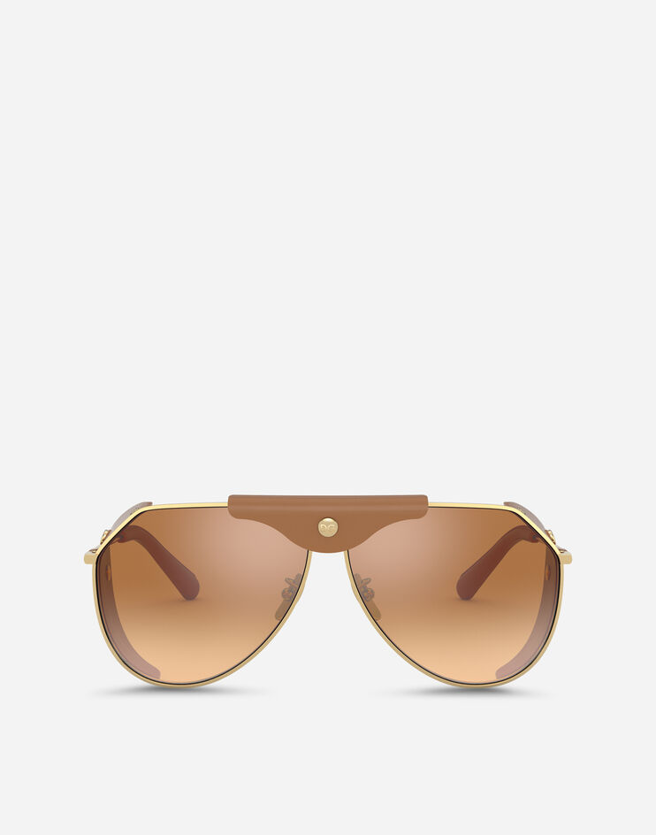 OCCHIALI DA SOLE Panama sunglasses Dolce&Gabbana Gold and Camel
