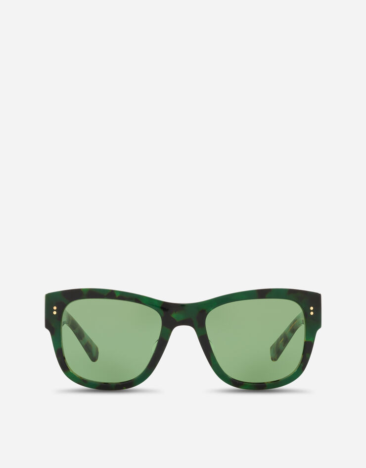 OCCHIALI DA SOLE Eccentric sartorial sunglasses Dolce&Gabbana Green/Blue Havana