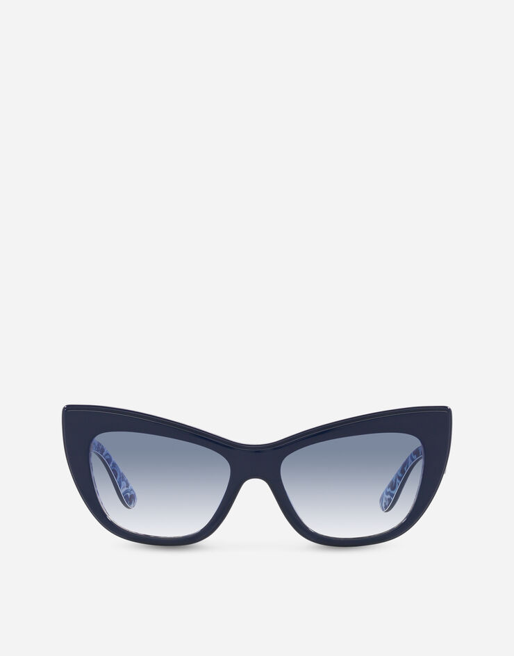 OCCHIALI DA SOLE New Print Sunglasses Dolce&Gabbana Blue nevy on maiolica