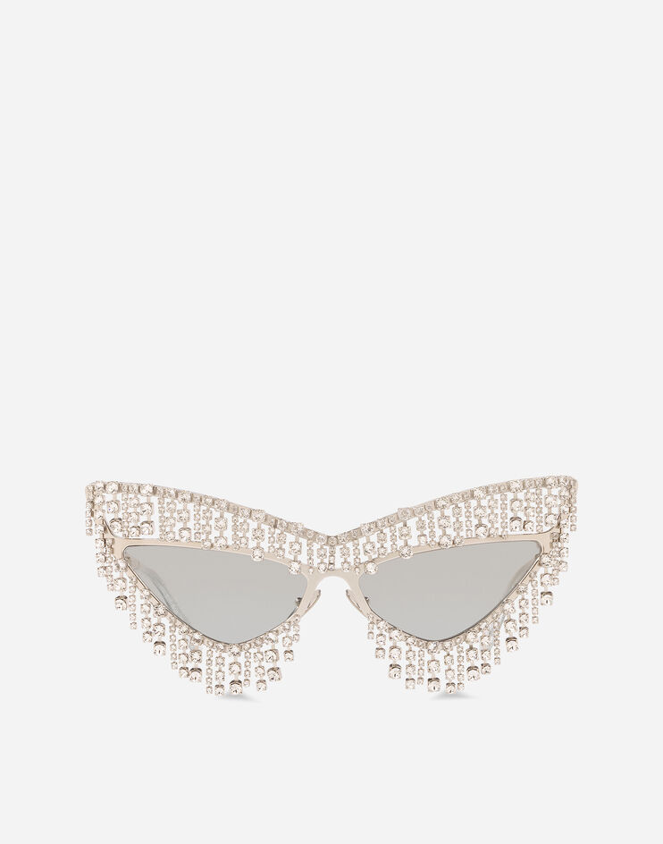 OCCHIALI DA SOLE Crystals' rain sunglasses Dolce&Gabbana Silver