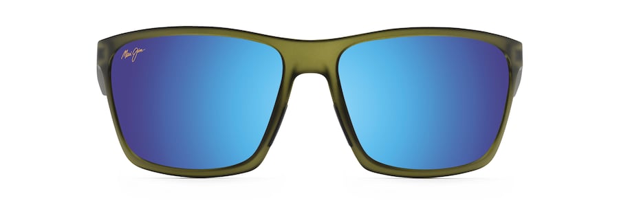 Occhiali da Sole polarizzati a mascherina MAKOA Maui Jim MM804-018 Matte Translucent Khaki Green