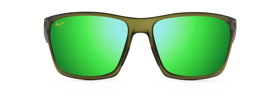 Occhiali da Sole polarizzati a mascherina MAKOA Maui Jim MM804-023 Matte Translucent Khaki Green