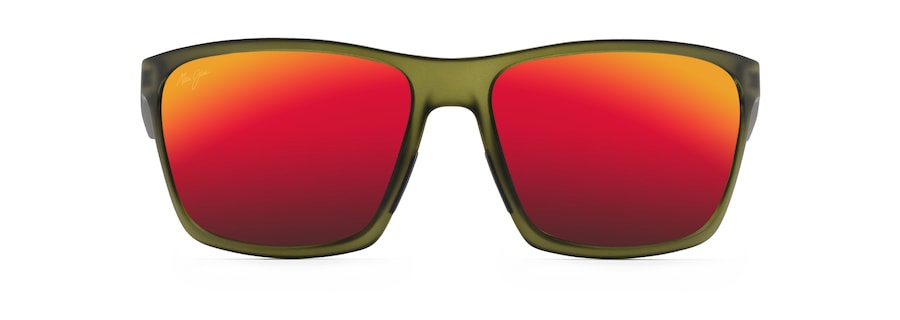 Occhiali da Sole polarizzati a mascherina MAKOA Maui Jim MM804-058 Matte Translucent Khaki Green
