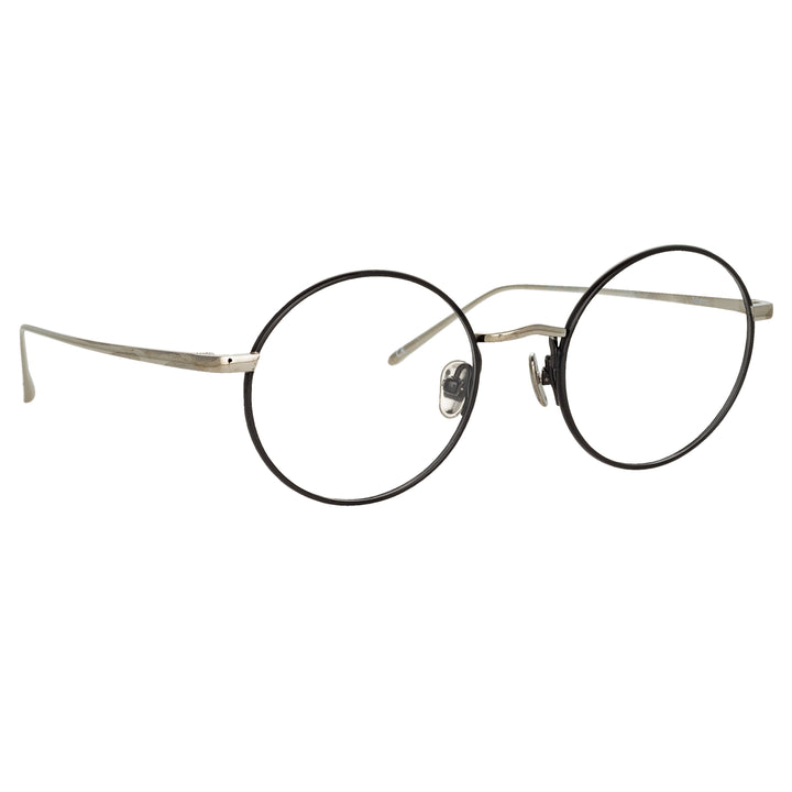 LINDA FARROW THE ADAMS | OVAL OPTICAL FRAME IN BLACK AND WHITE GOLD (C2) LFL925C2OPT